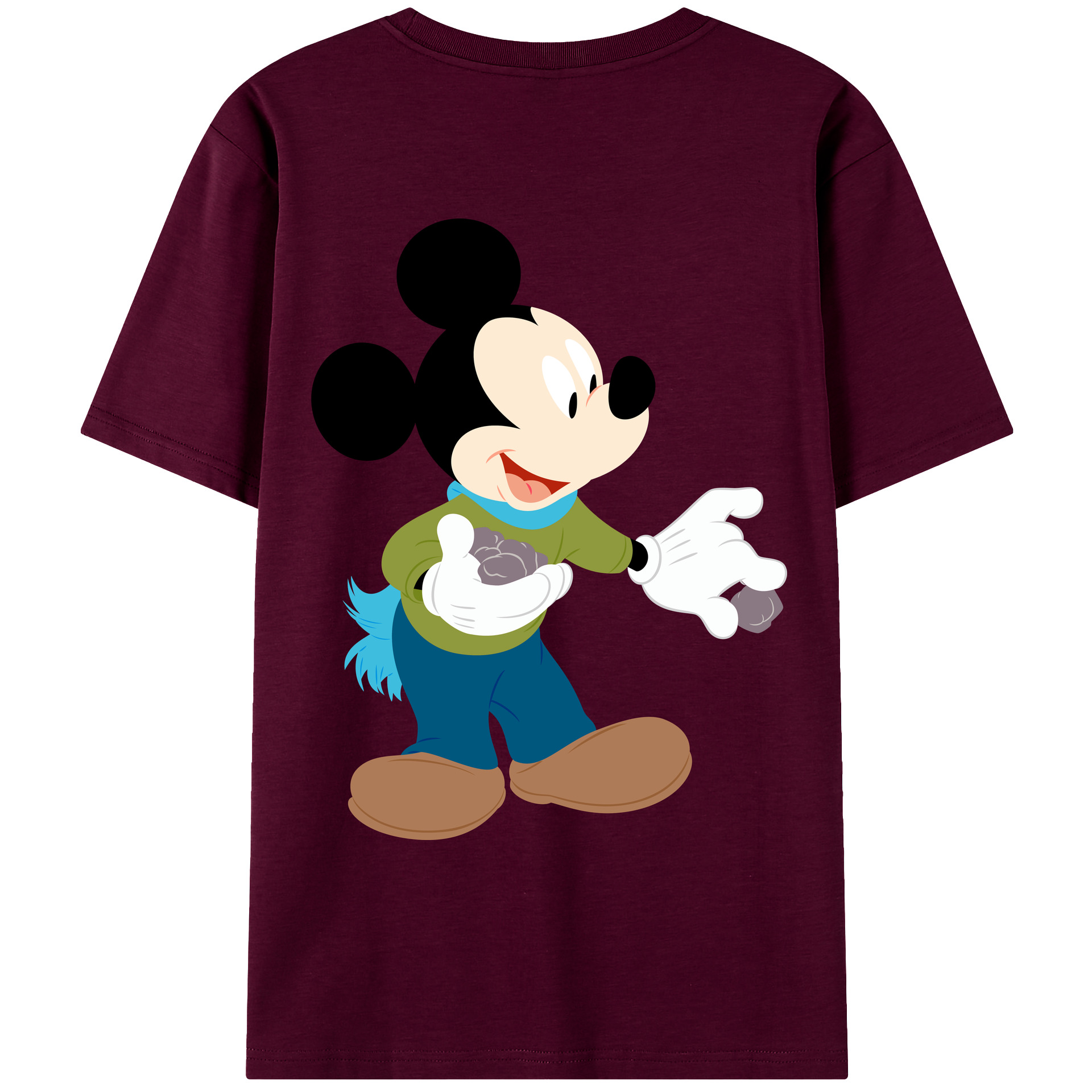 （画像用） ミッキーマウス Mickey Mouse レディース半袖Tシャツ(バックプリント)